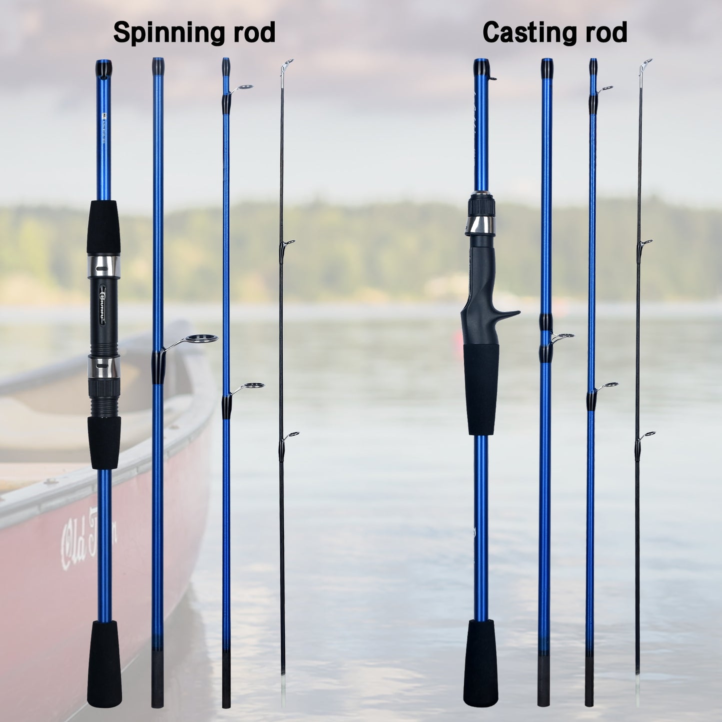 Baitcasting Spinning Mini Fishing Rod 4/5  Section 1.8/2.1mTravel Carbon Casting Weight 5-20g Fast Ultralight Lure Pole