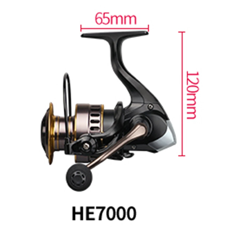 HE500-7000 Max Drag 10kg Spare Metal Spool Grip Saltwater Fresh Water Spinning Reel