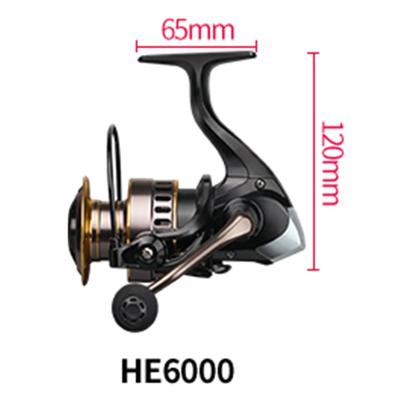 HE500-7000 Max Drag 10kg Spare Metal Spool Grip Saltwater Fresh Water Spinning Reel